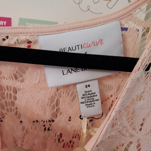 NWT Beautifcurve X Lane Bryant Pink Lace Sheath Dress in Size 24 - Picture 4 of 13